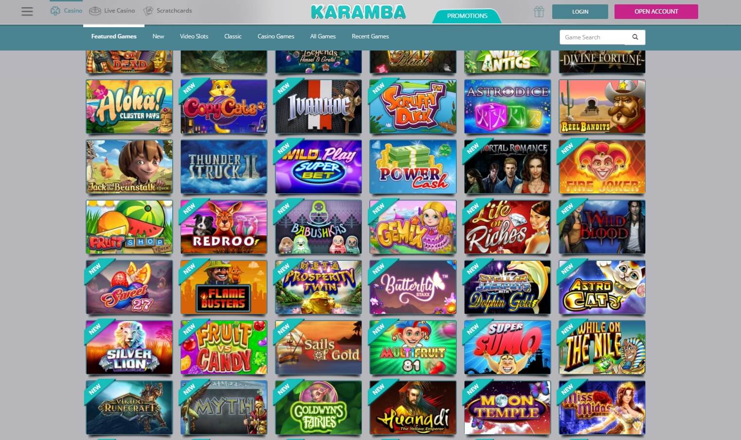karamba casino games
